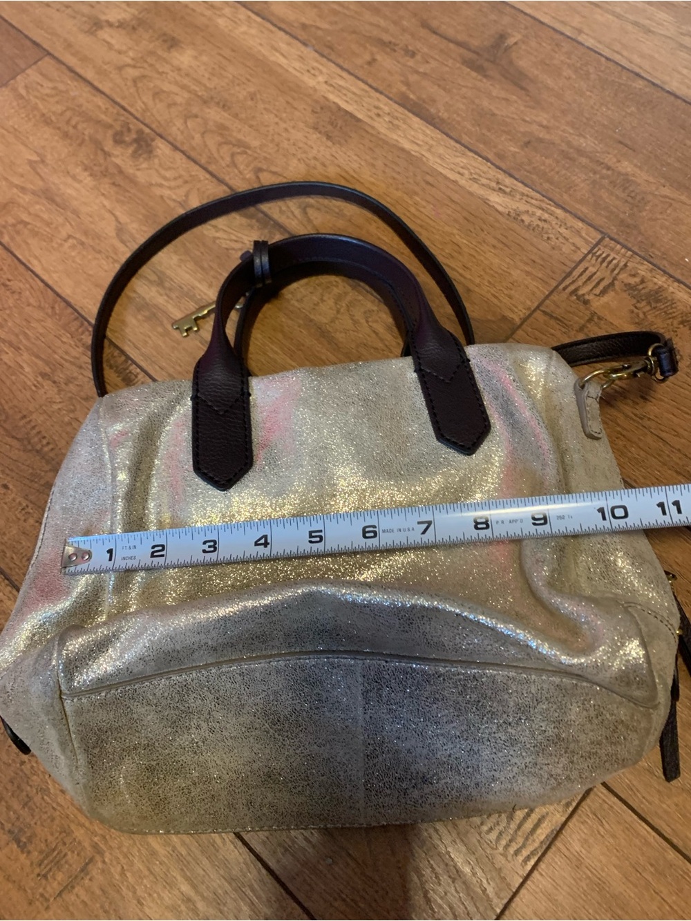 Fossil Metallic Leather Crossbody Bag - Picture 8 of 10